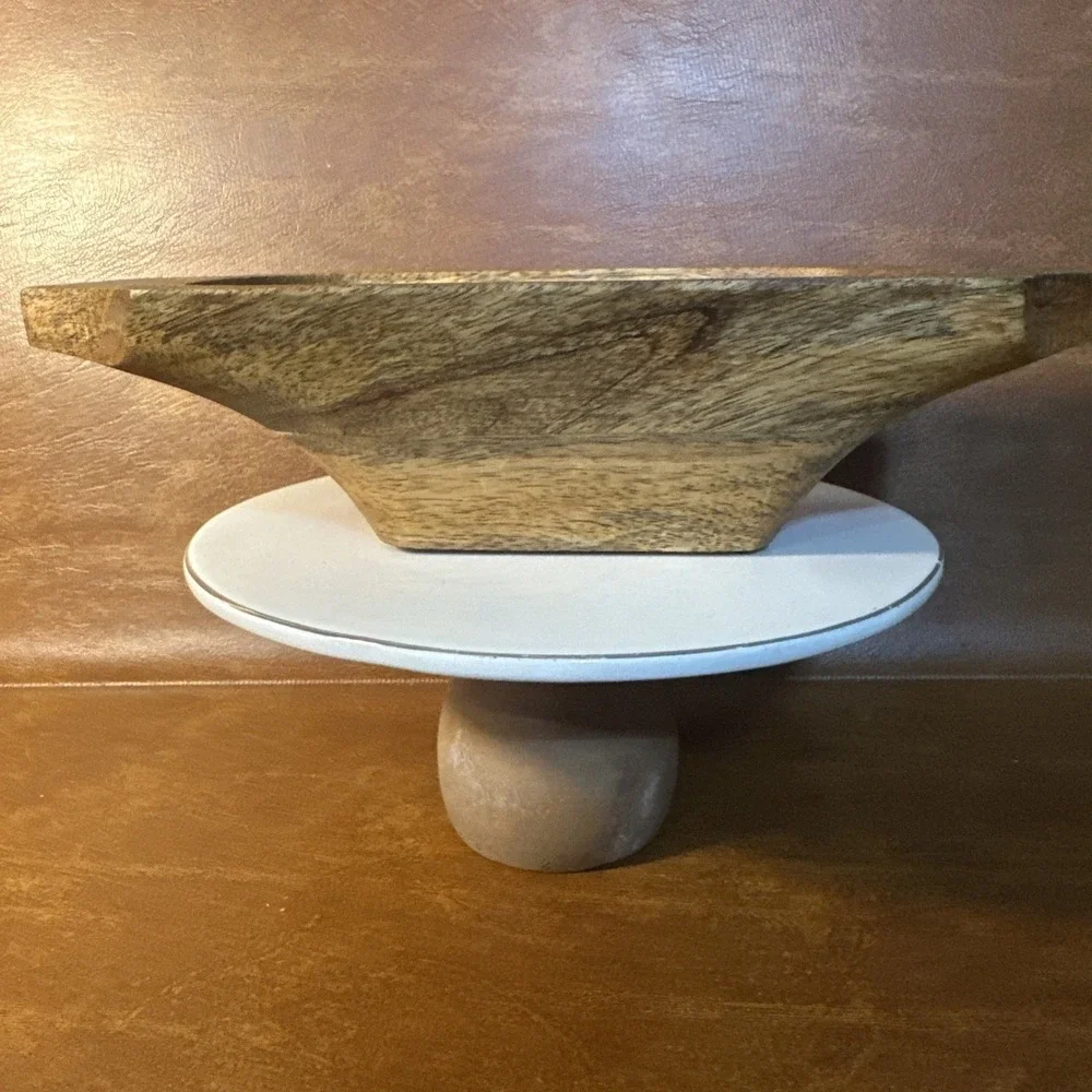 Vintage Rustic Hand Carved Mango Wood Dough/Fruit Bowl 10